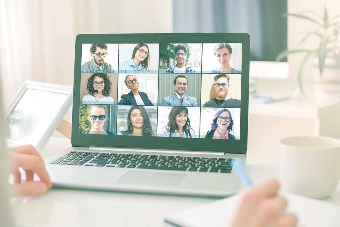 Professional finance learning environment with modern workspace setup